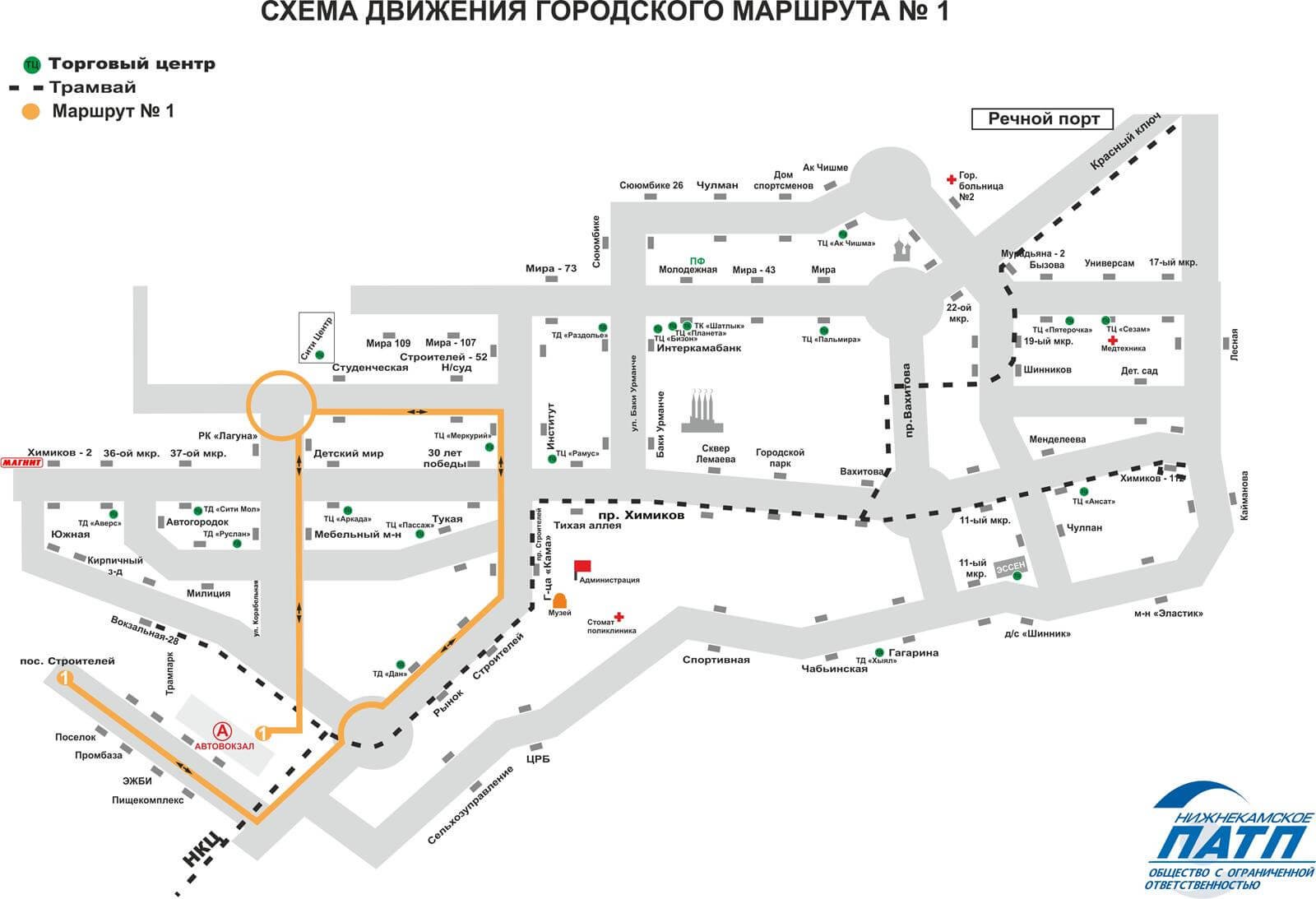 НПАТП маршруты схема 1 маршрута 14.12.2016