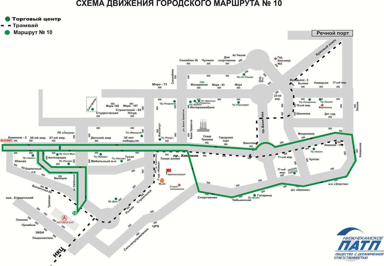 НПАТП маршруты схема 10 маршрута 14.12.2016
