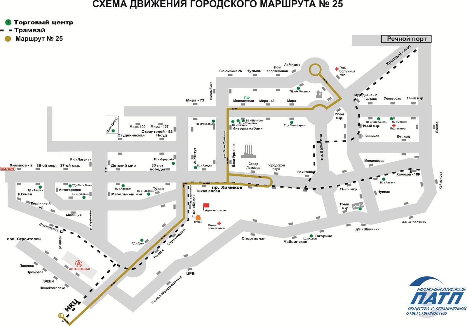 НПАТП маршруты схема 25 маршрута 14.12.2016